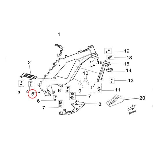 Surron Light Bee X/L1E - Motor Position Adjuster Limitation Pin (M6*14) (MPC:B4-009-06-014-F0)(Packed in 5s)